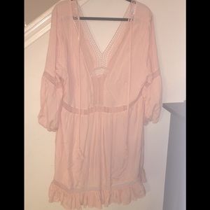 Forever 21 light pink deep V dress never wore